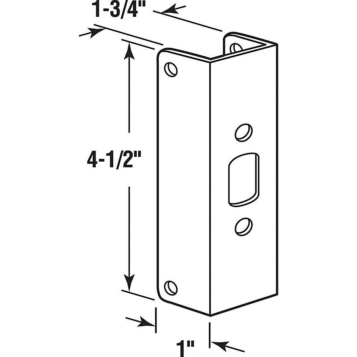 Prime-Line U 9567 4.5 in. H x 1 in. L Brass-Plated Brass Door Edge Reinforcer