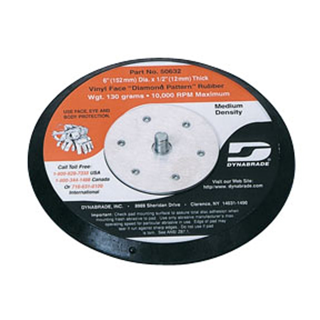 DYNABRADE 50632 6" (152 mm) Dia. Non-Vacuum Disc Pad, Rubber-Face