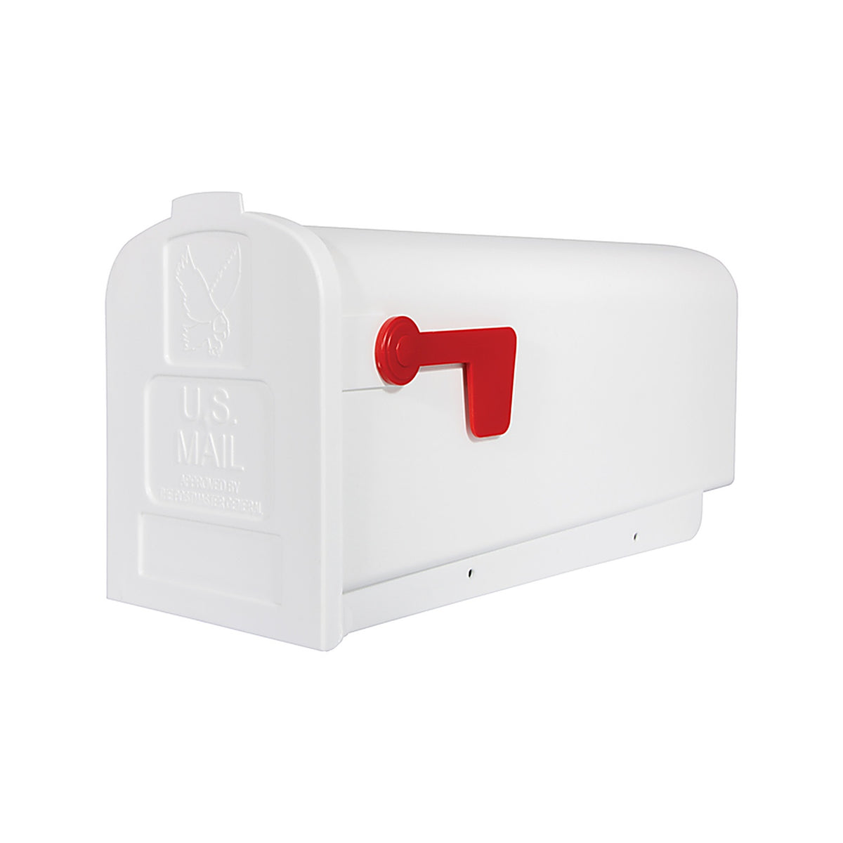 Gibraltar PL10W0201 Parsons Classic Plastic Post Mount White Mailbox