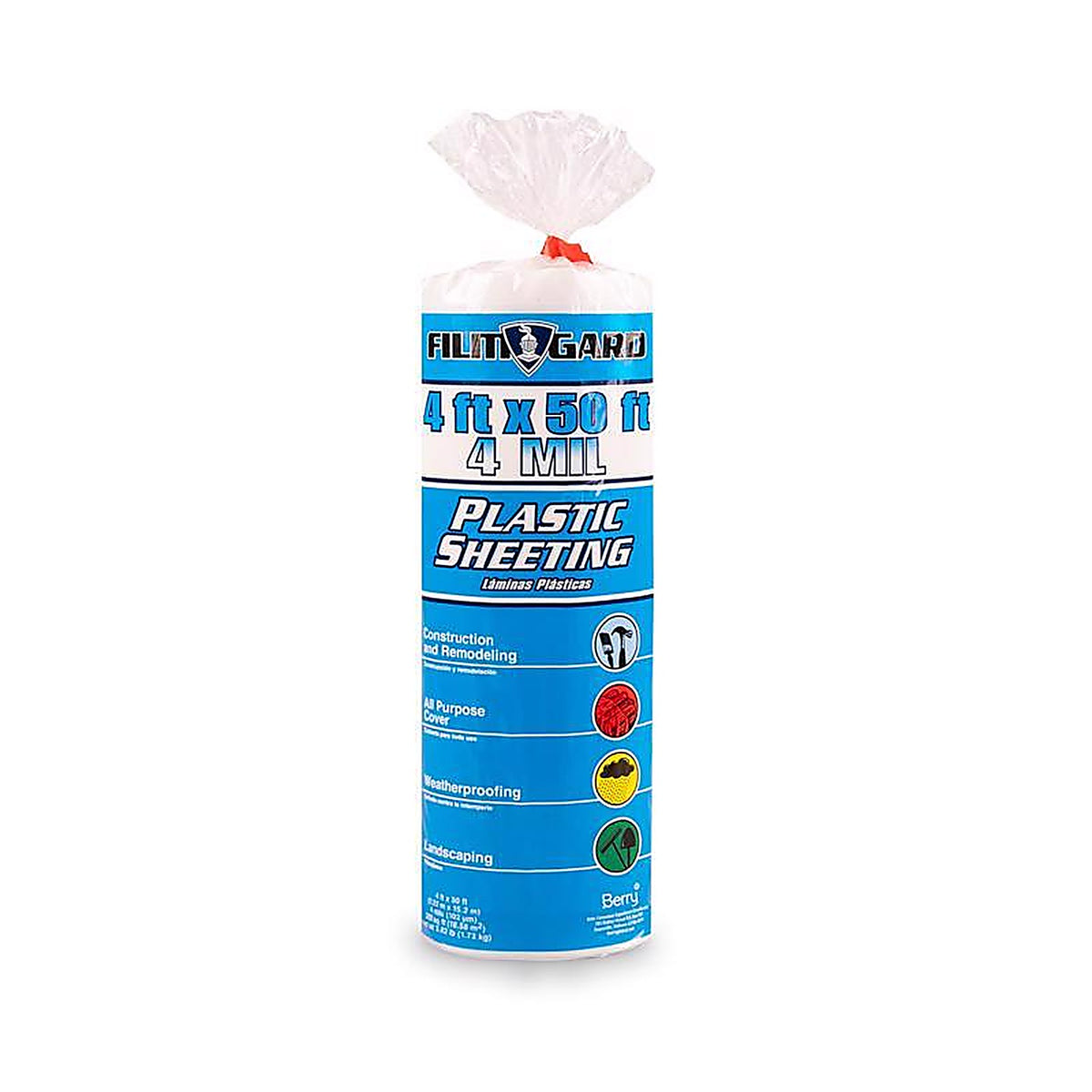 Film-Gard 626159 Plastic Sheeting 4 mil x 4 ft. W x 50 ft. L Polyethylene Clear