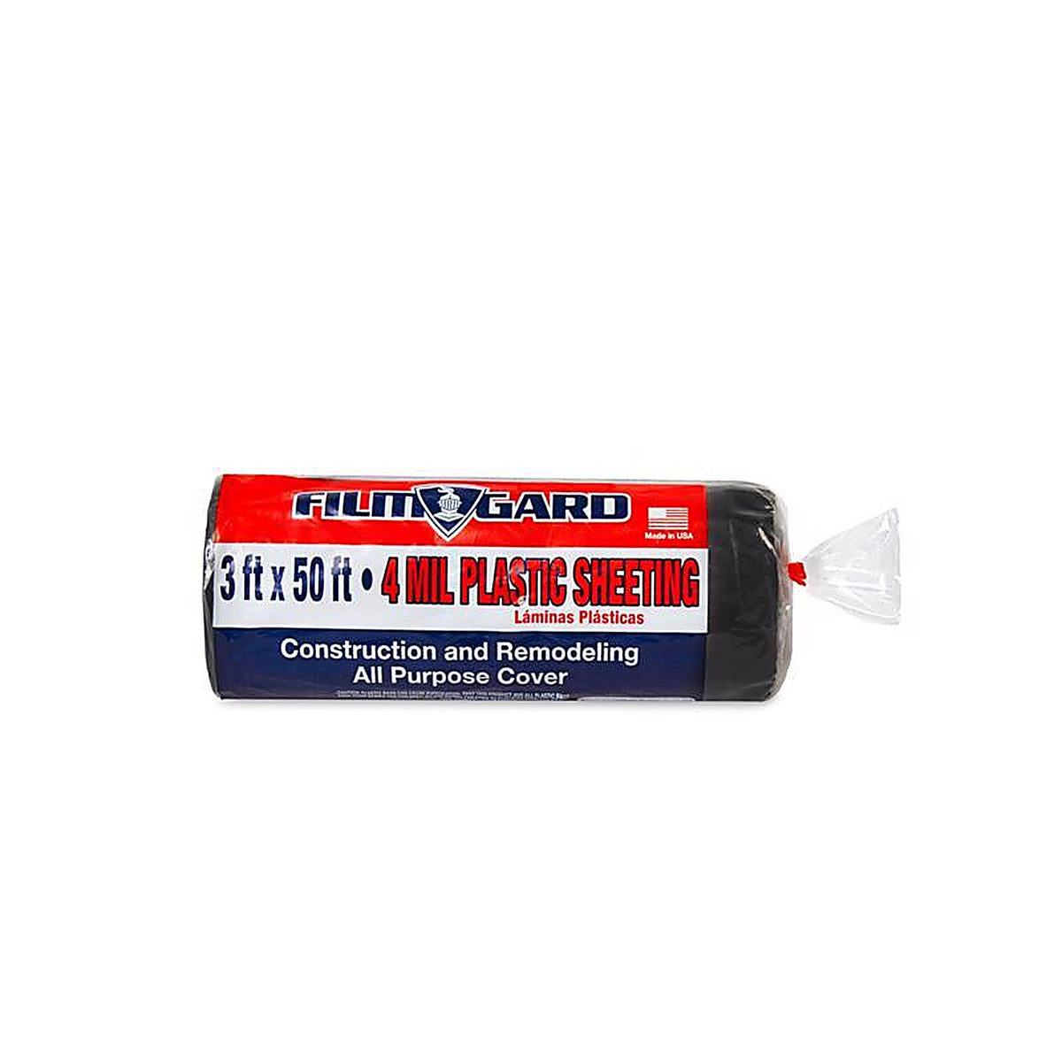 Film-Gard 626154 Plastic Sheeting 4 mil x 3 ft. W x 50 ft. L Polyethylene Black