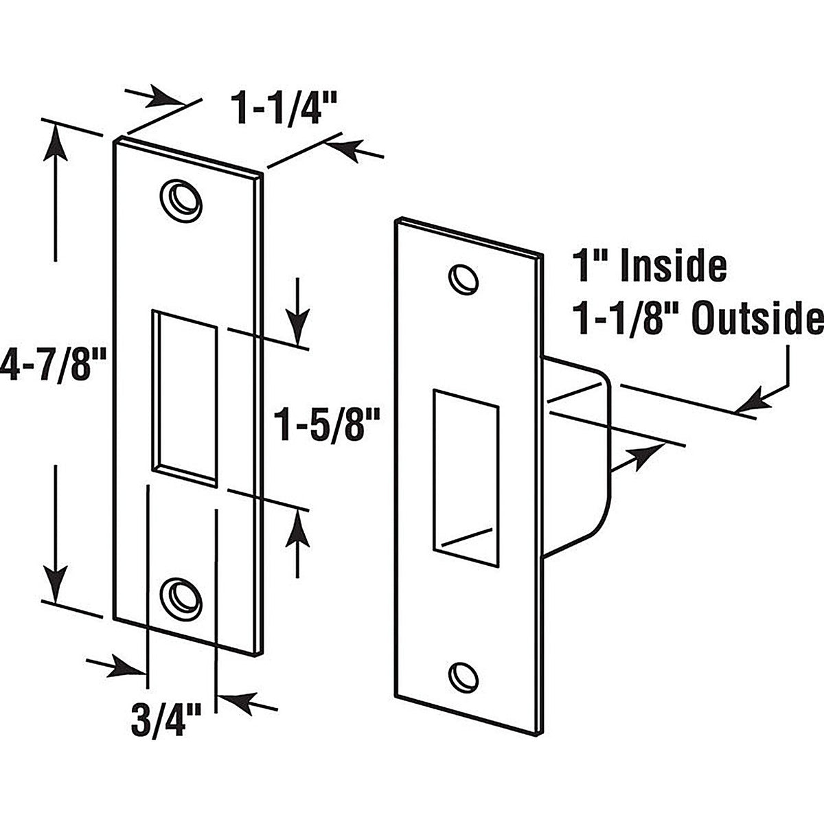 Prime-Line U 9539 4.875 in. H x 1.25 in. L Brass-Plated Steel High Security Box Strike