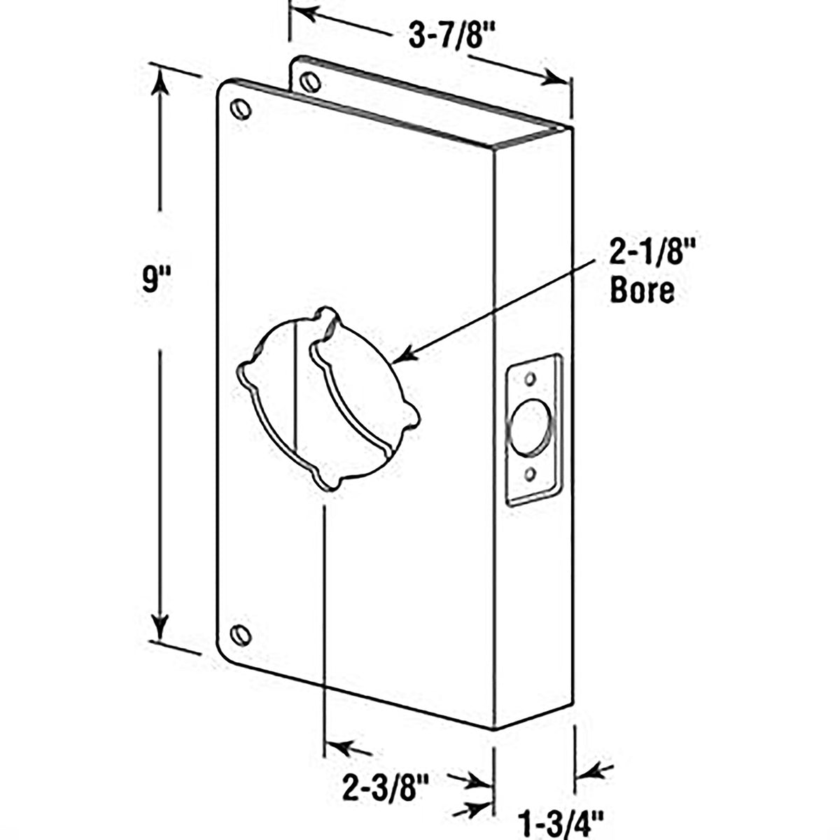 Prime-Line U 9551 9 in. H x 3.875 in. L Stainless Steel Lock and Door Reinforcer