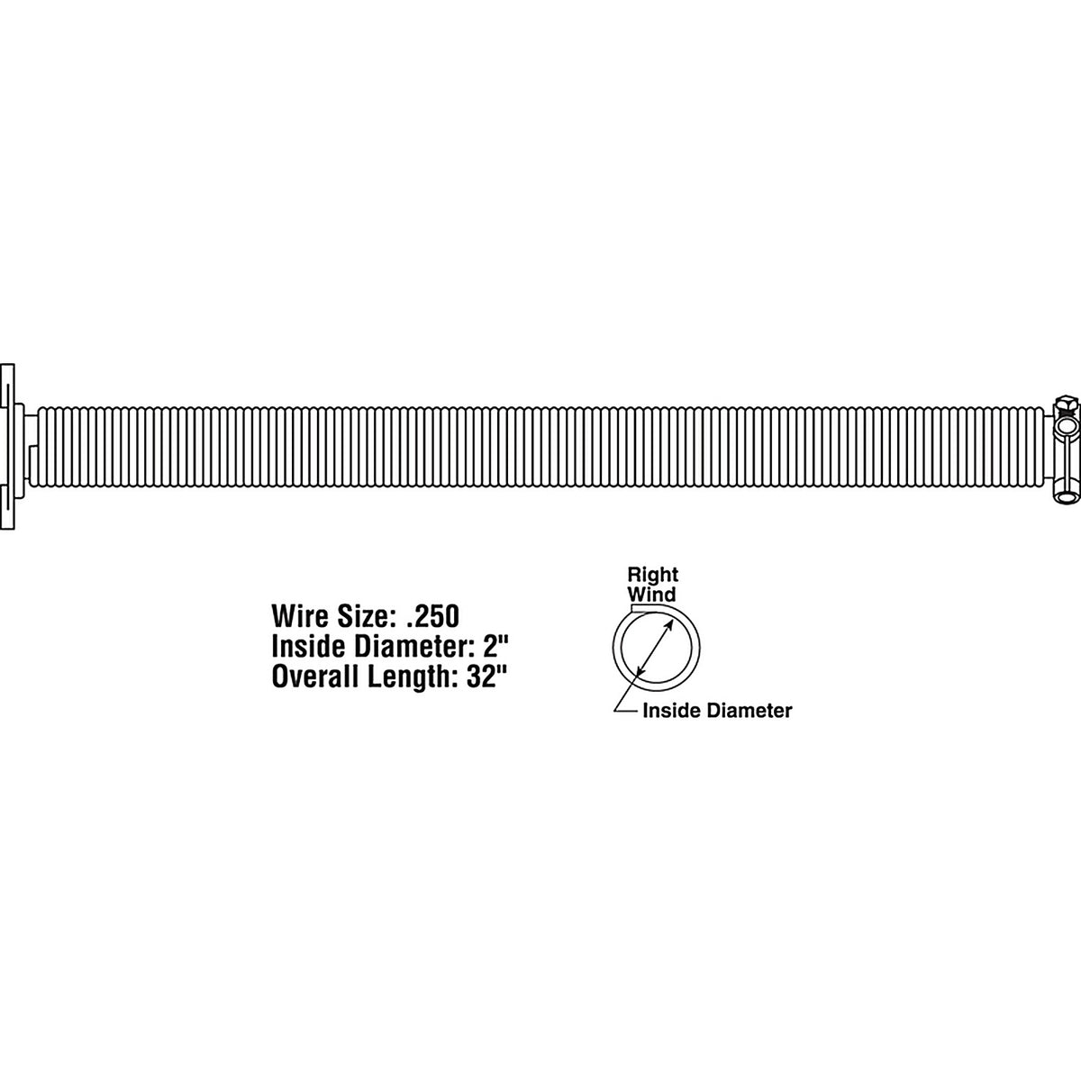 Prime-Line GD12234 150 lb. Garage Door Torsion Spring 32 in. L