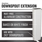 Amerimax 27075 3 in. H x 2 in. W x 15 in. L White Aluminum K Downspout Extension