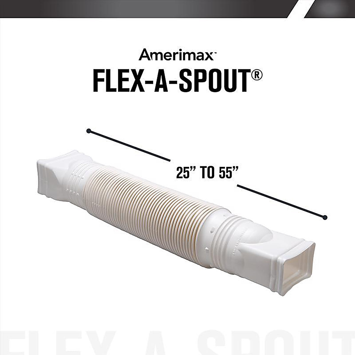 Amerimax 85010 Flex-A-Spout 4.5 in. H x 4.5 in. W x 55 in. L White Vinyl Downspout Extension