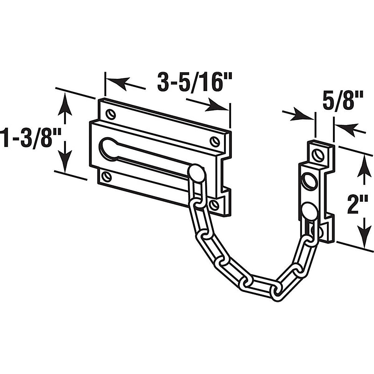 Prime-Line U 9852 3.31 in. L White Steel Chain Door Guard