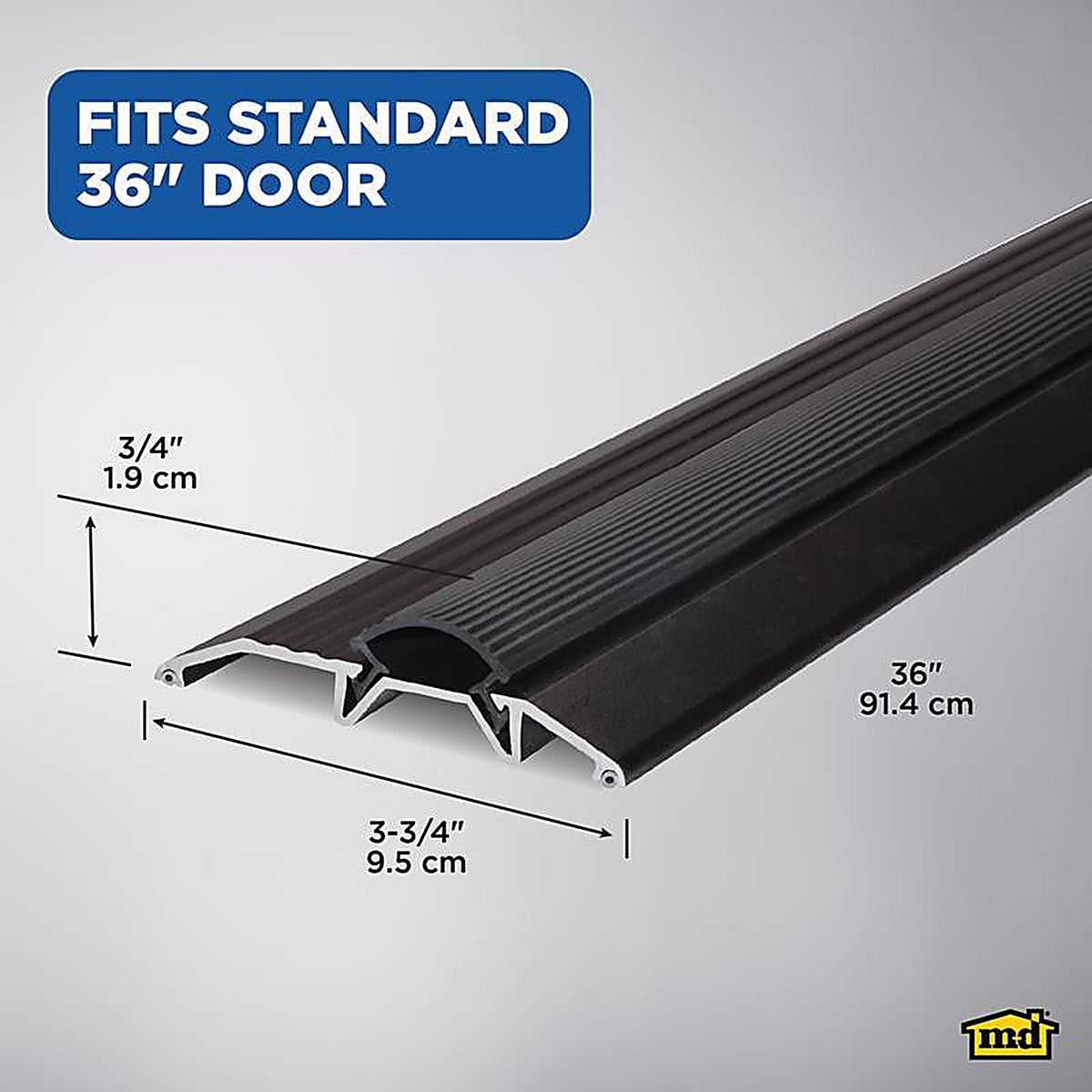 M-D 10116 0.75 H x 3.75 in. W x 36 in. L Mill Aluminum Deluxe Low Threshold Bronze