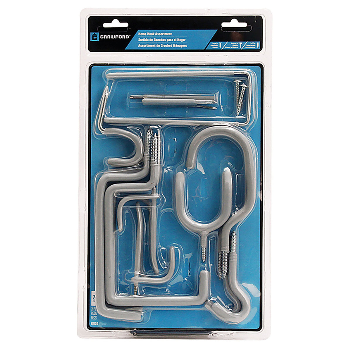 Crawford OR20 8 in. L Vinyl Coated Gray Steel Assorted Hook 20/Pack