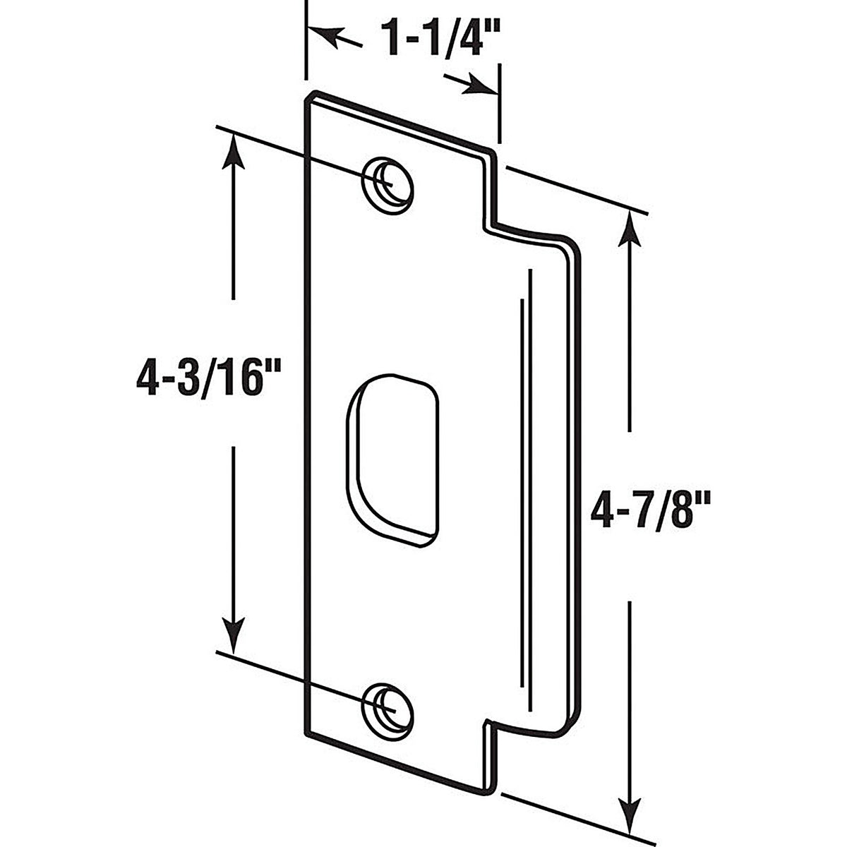 Prime-Line U9429 4.875 in. H x 2 in. L Brass-Plated Steel Replacement Lip Strike