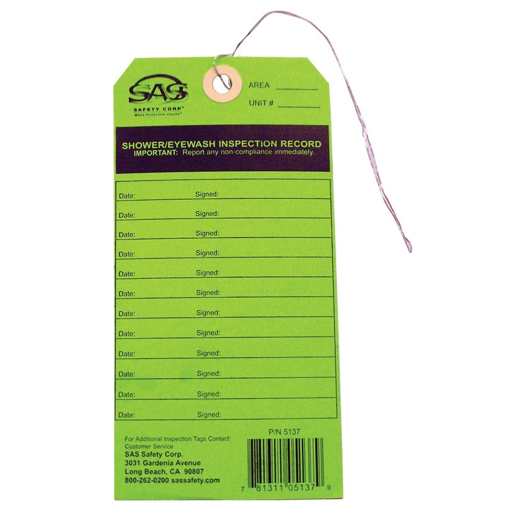 SAS 5137 Eyewash Inspection Tag