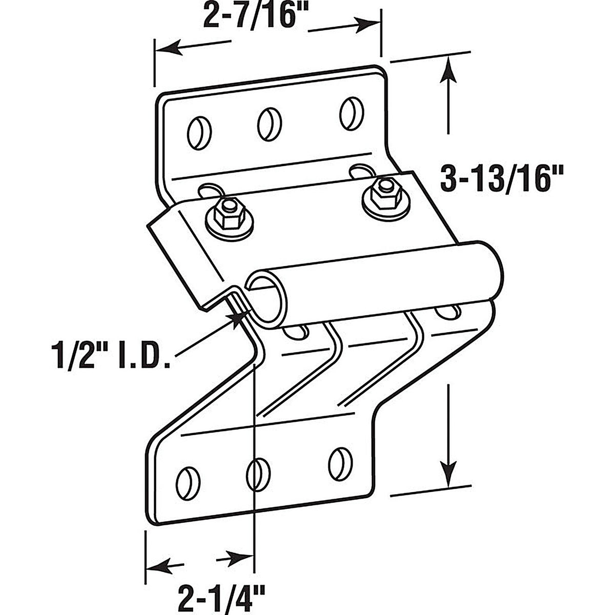 Prime-Line GD52117 2-7/16 in. W x 3-3/16 in. L Steel Top Roller Fixture