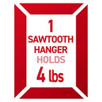3M 17040ES Command White Sawtooth Picture Hanger 4 lb. 1/Pack