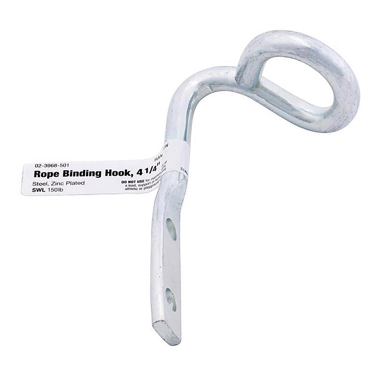 Hampton 02-3968-501 Small Zinc-Plated Silver Steel 4.125 in. L Rope Binding Hook 150 lb. 1/Pack