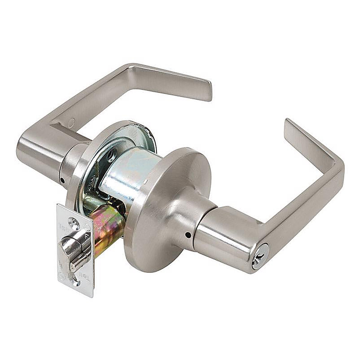 Tell CL100201 Cortland Satin Chrome Entry Lockset ANSI Grade 2 2 in.
