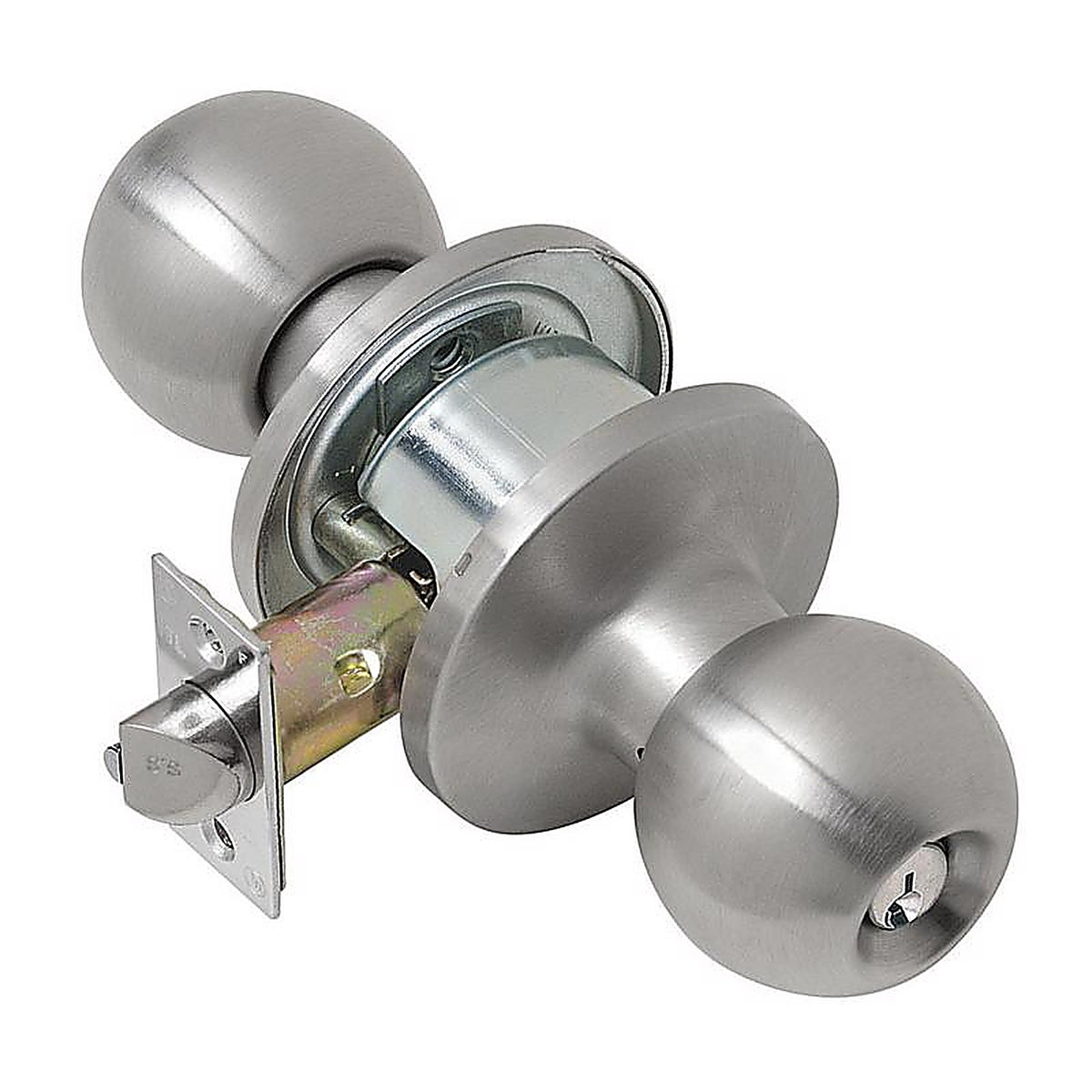 Tell CL100053 Empire Satin Stainless Steel Entry Lockset ANSI Grade 2 1-3/4 in.