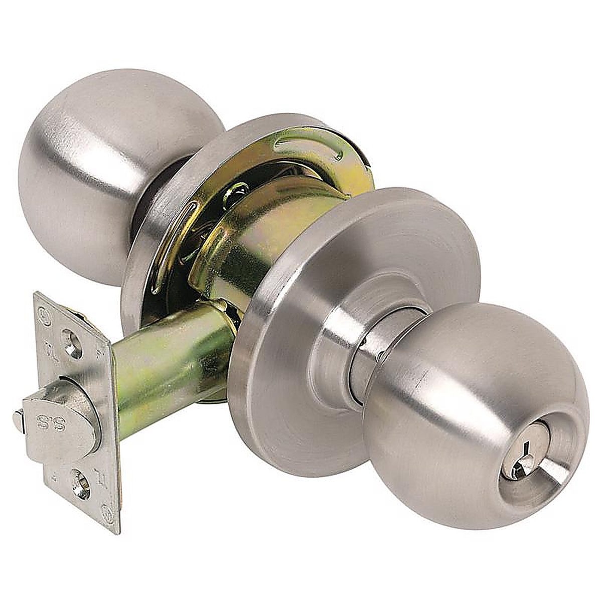Tell CL100006 Cortland Satin Chrome Storeroom Lockset ANSI Grade 2 1-3/4 in.