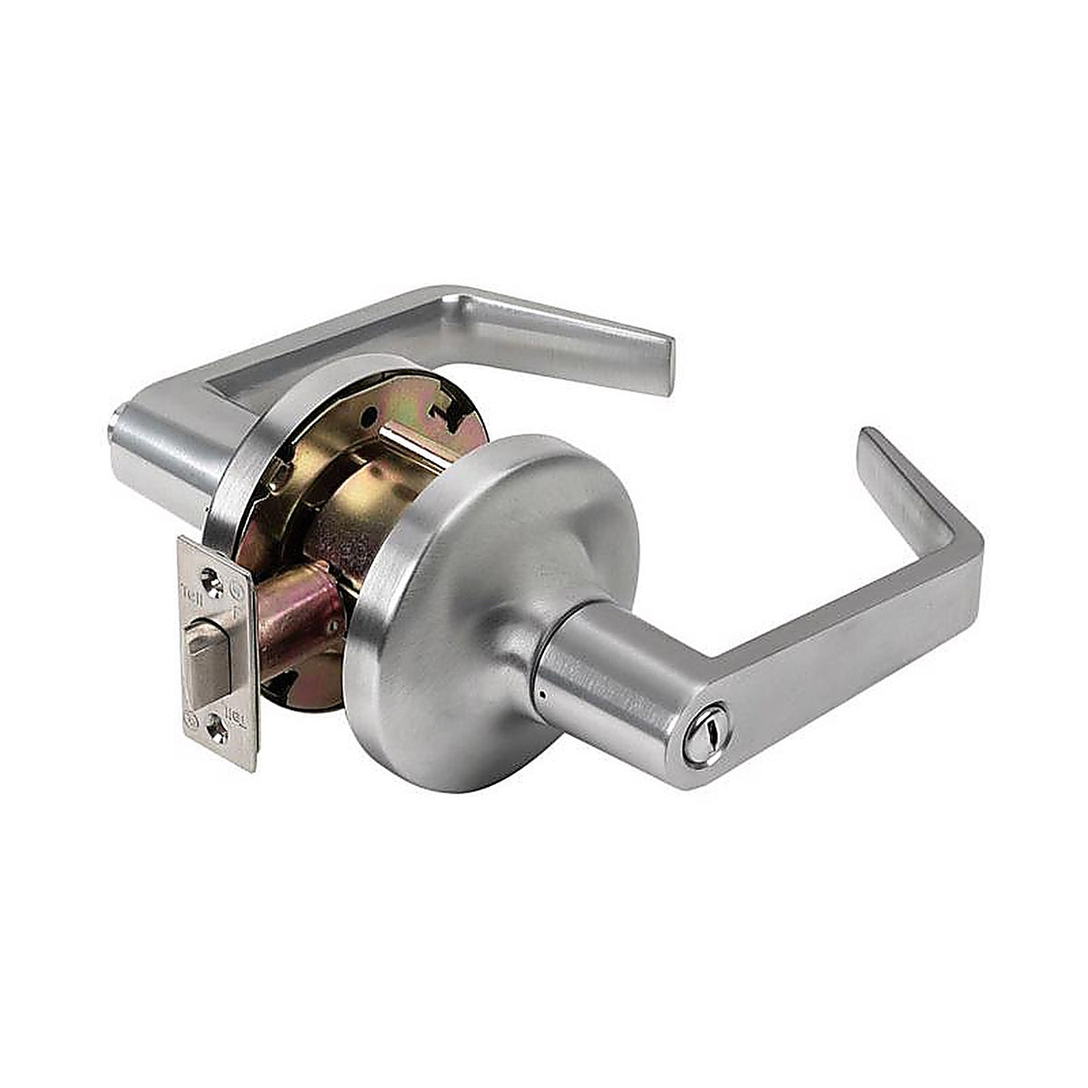 Tell CL100010 Cortland Satin Chrome Storeroom Lockset ANSI Grade 2 2 in.