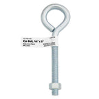 Hampton 02-3456-258 3/8 in. x 5 in. L Zinc-Plated Steel Eyebolt Nut Included