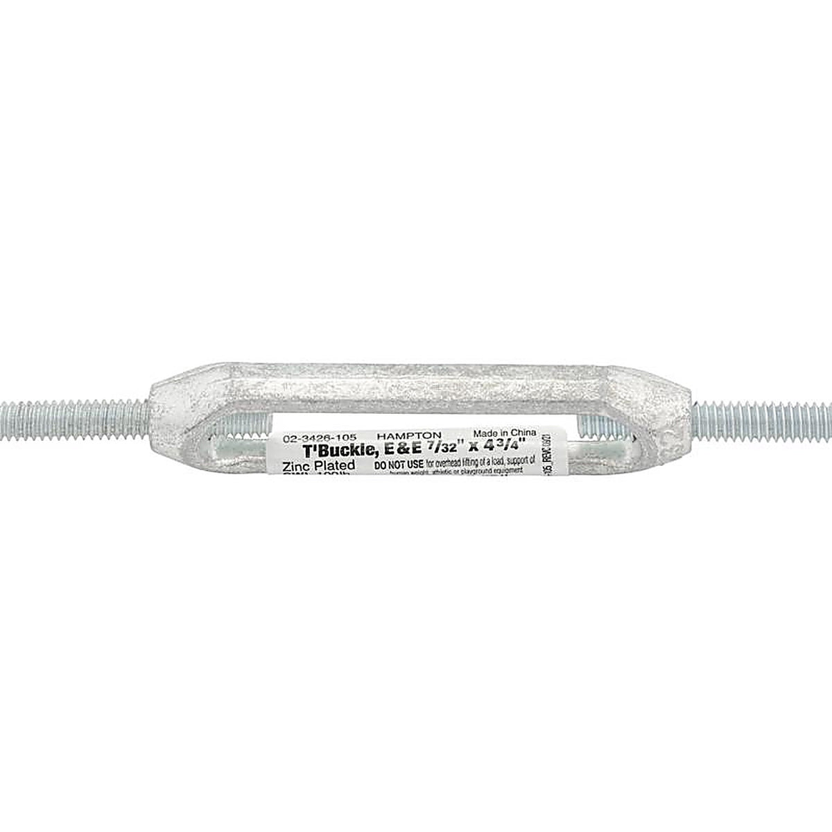 Hampton 02-3426-105 Zinc-Plated Aluminum/Steel Turnbuckle 120 lb.
