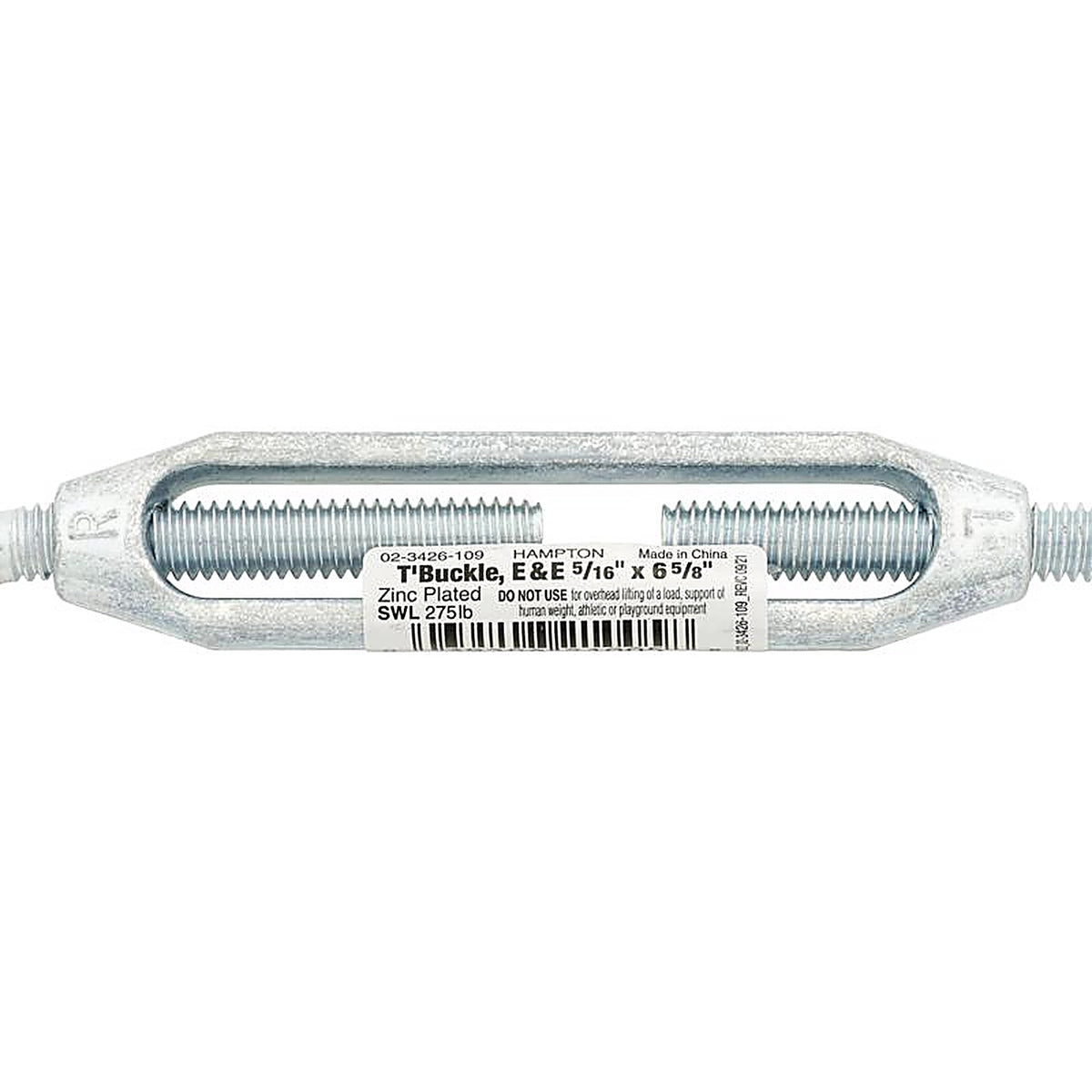 Hampton 02-3426-109 Zinc-Plated Aluminum/Steel Turnbuckle 275 lb.