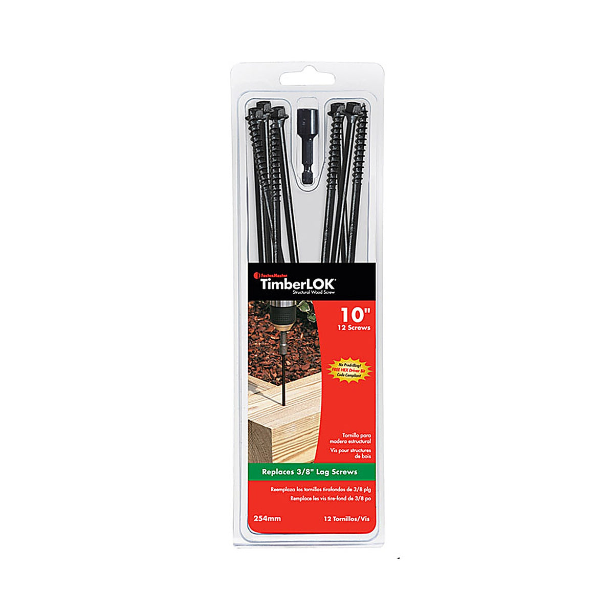 Fastenmaster FMTLOK10-12 TimberLOK No. 10 x 10 in. L Hex Epoxy Wood Screws 12/Pack