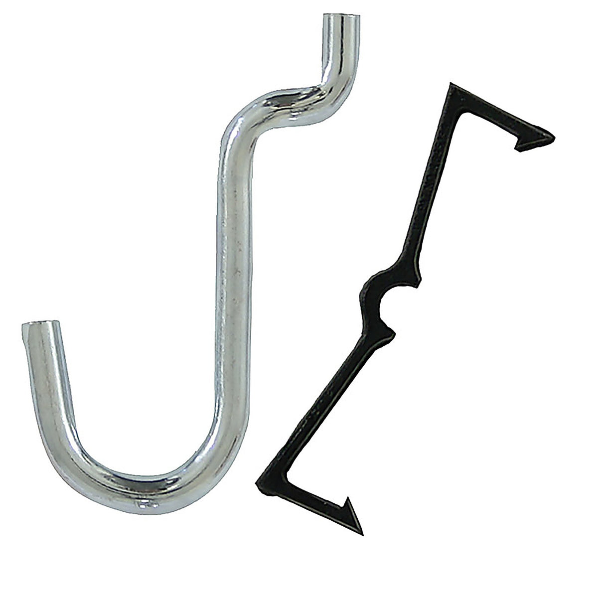 Crawford 18150 Zinc Plated Black/Silver Steel 0.5 in. Peg Hooks 8/Pack