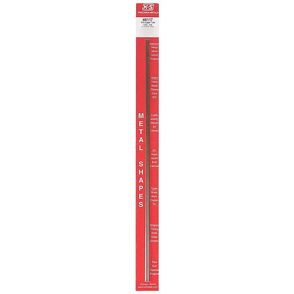 K&S 8117 1/16 in. Dia. x 1 ft. L Copper Tubing