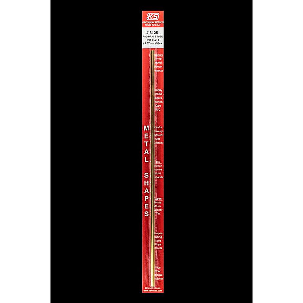K&S 8125 1/16 in. Dia. x 12 in. L Round Brass Tube 3/Pack