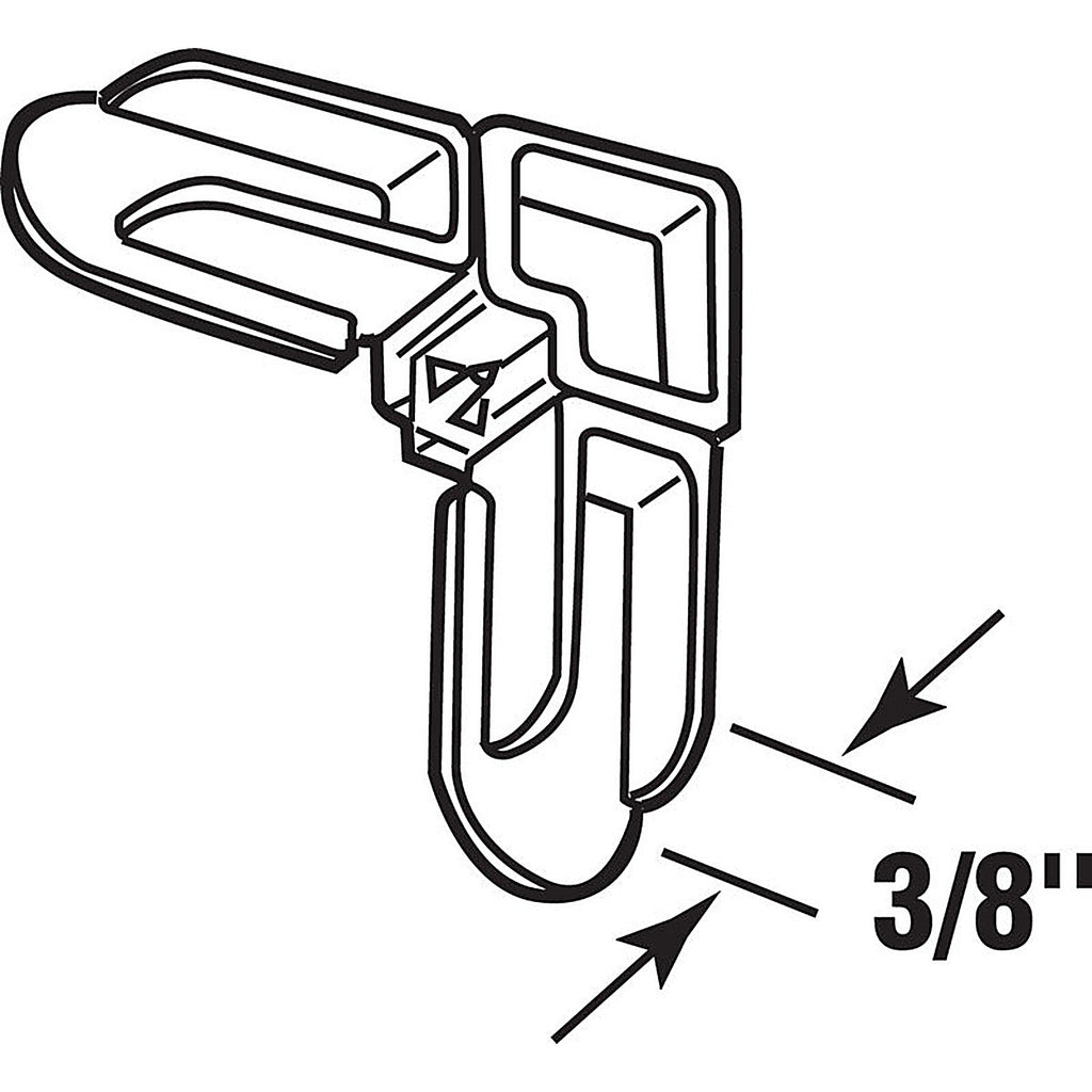 Prime-Line PL14272 Gray Plastic 3/8 in. W x 3/4 in. L Screen Frame Corner 1/Pack