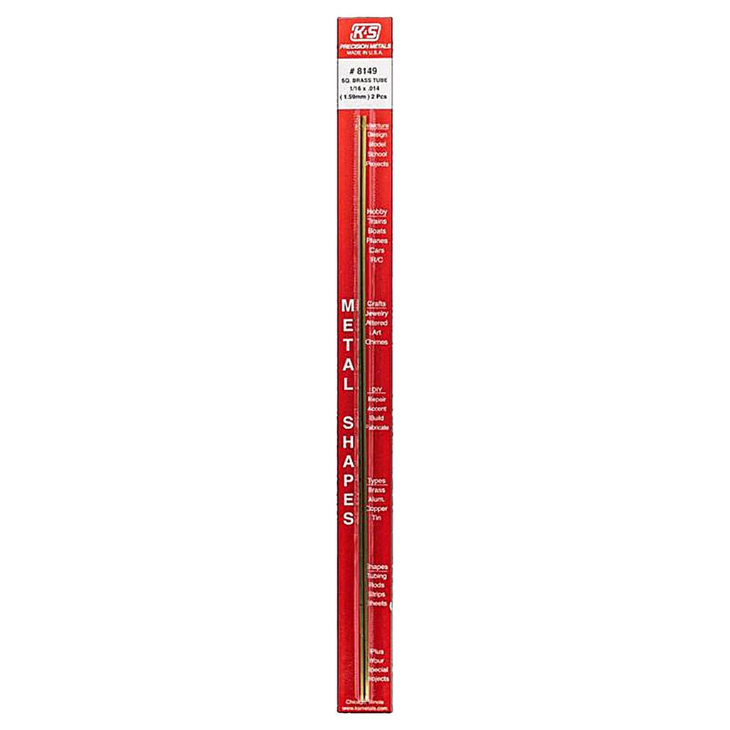 K&S 8149 1/16 in. W x 12 in. L Square Brass Tube 2/Pack