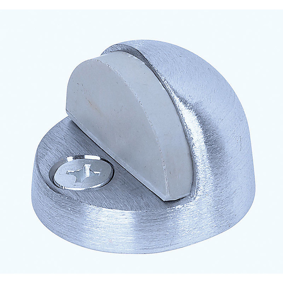Tell DT100032 1-1/4 in. H Aluminum Satin Chrome Silver Door Stop Mounts to floor