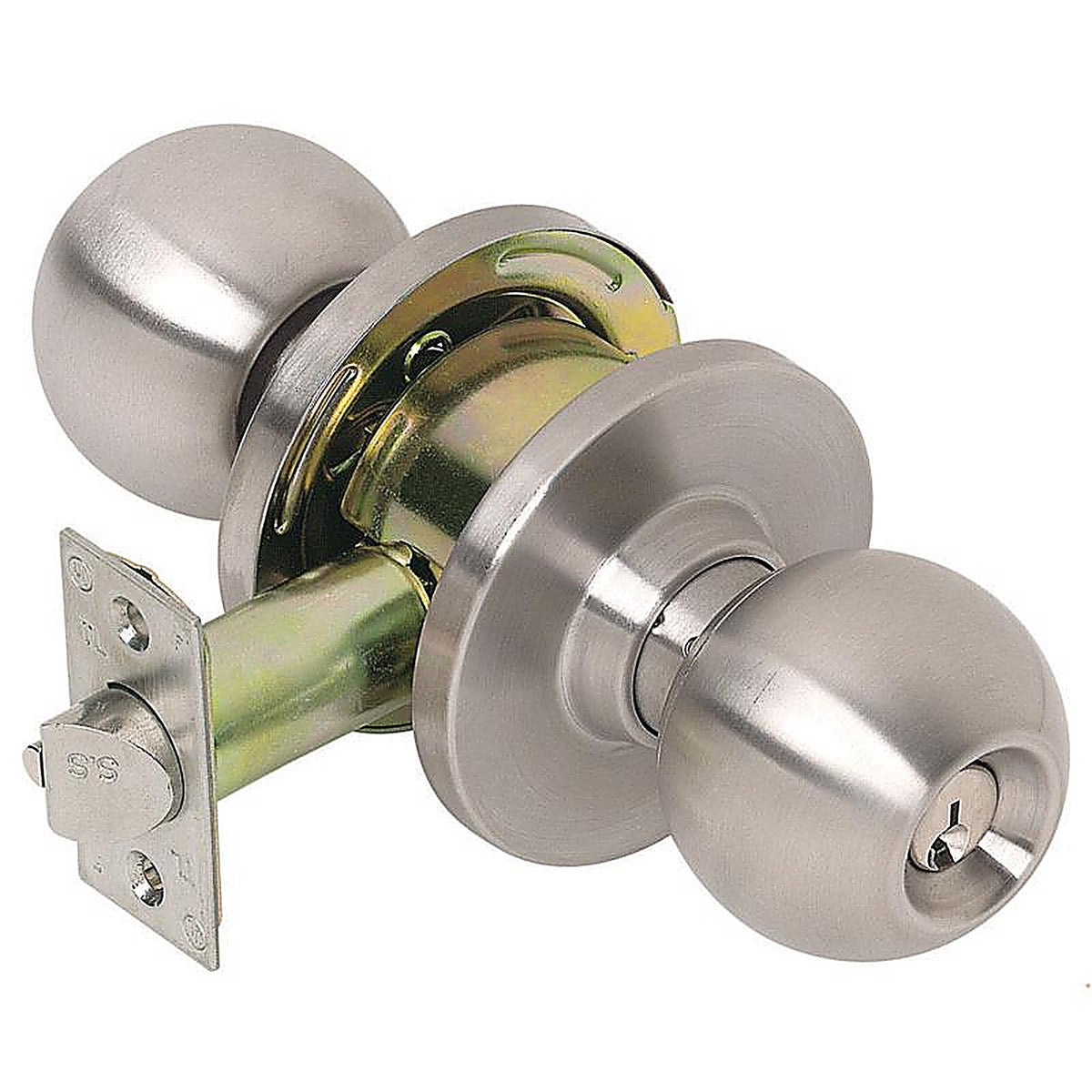 Tell CL100008 Cortland Satin Chrome Entry Lockset ANSI Grade 2 1-3/4 in.