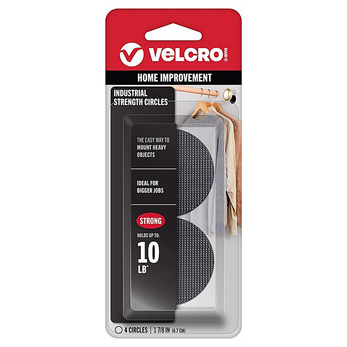 Velcro 90362 Industrial Strength Hook and Loop Fastener 1-7/8 in. L 4/Pack
