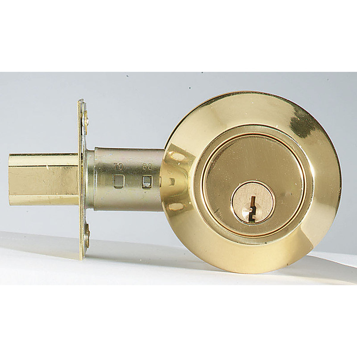 Home Plus LA2130 Polished Brass Brass Single Cylinder Deadbolt