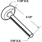 Prime-Line GD52203 7/16 in. W x 3.5 in. L x 1-7/8 in. Dia. Plastic Garage Door Roller