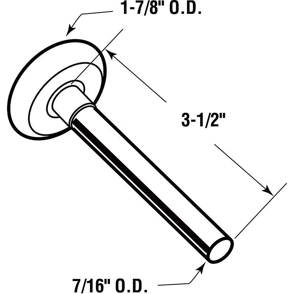 Prime-Line GD52203 7/16 in. W x 3.5 in. L x 1-7/8 in. Dia. Plastic Garage Door Roller