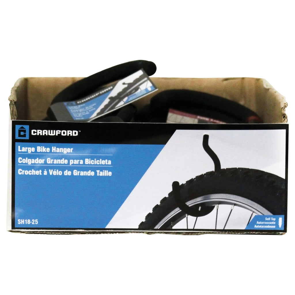 Crawford SH18-25 8.5 in. L Vinyl Coated Black Steel Medium Super Bicycle Hook 75 lb. capacity 1/Pack