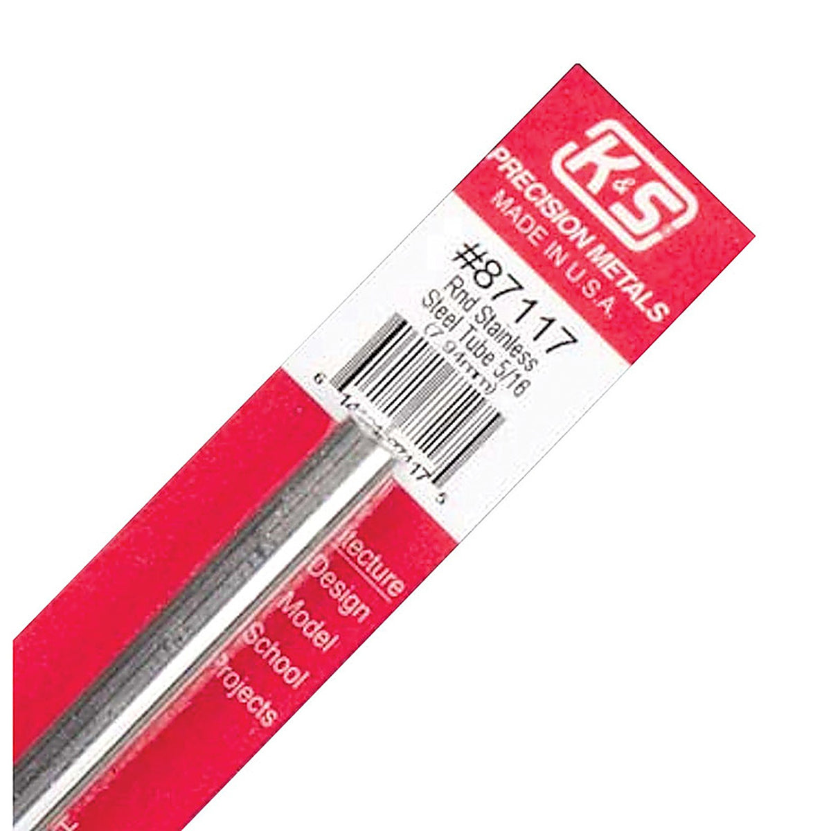 K&S 87117 5/16 in. Dia. x 1 ft. L Stainless Steel Tube 1/Pack