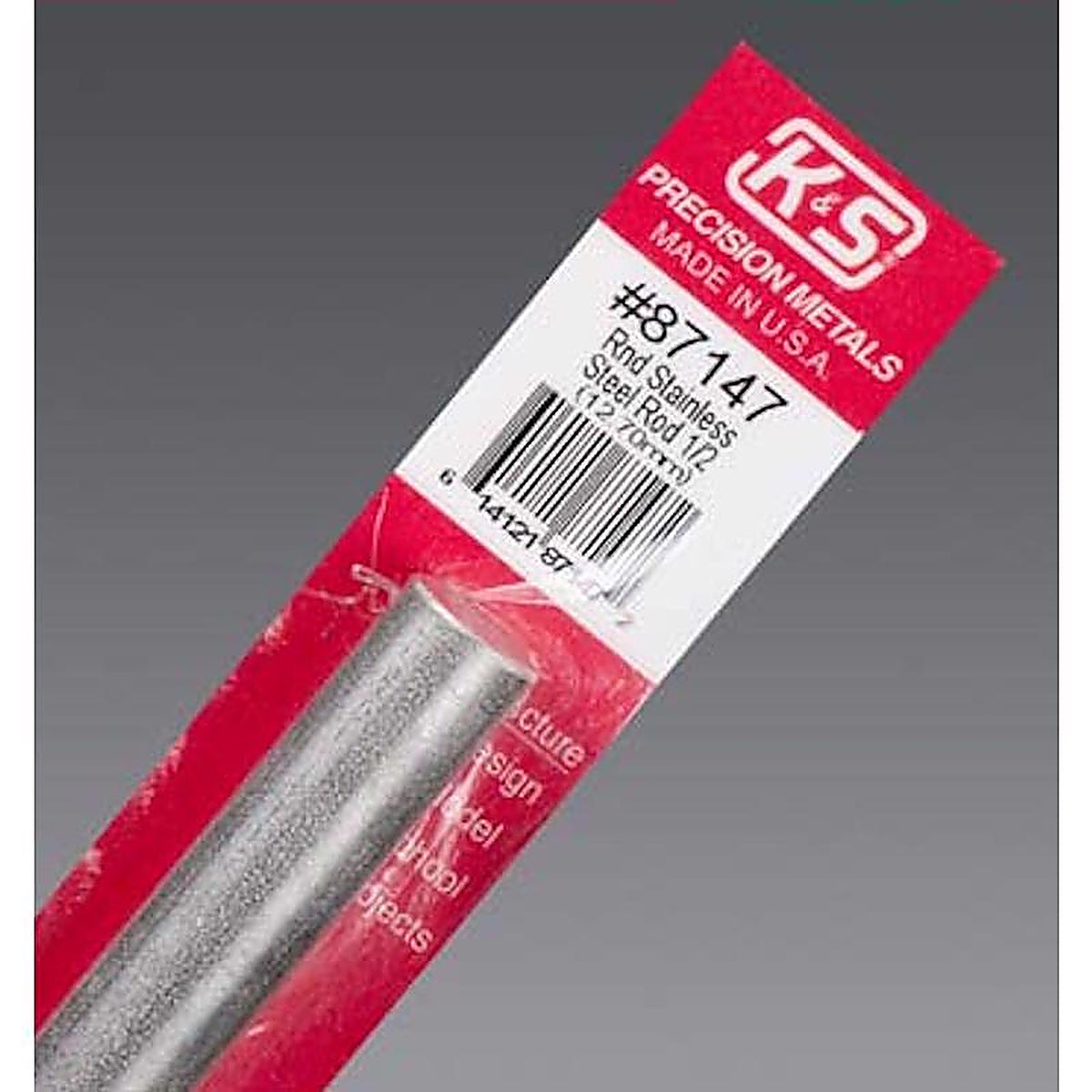K&S 87147 1/2 in. Dia. x 12 in. L Stainless Steel Unthreaded Rod