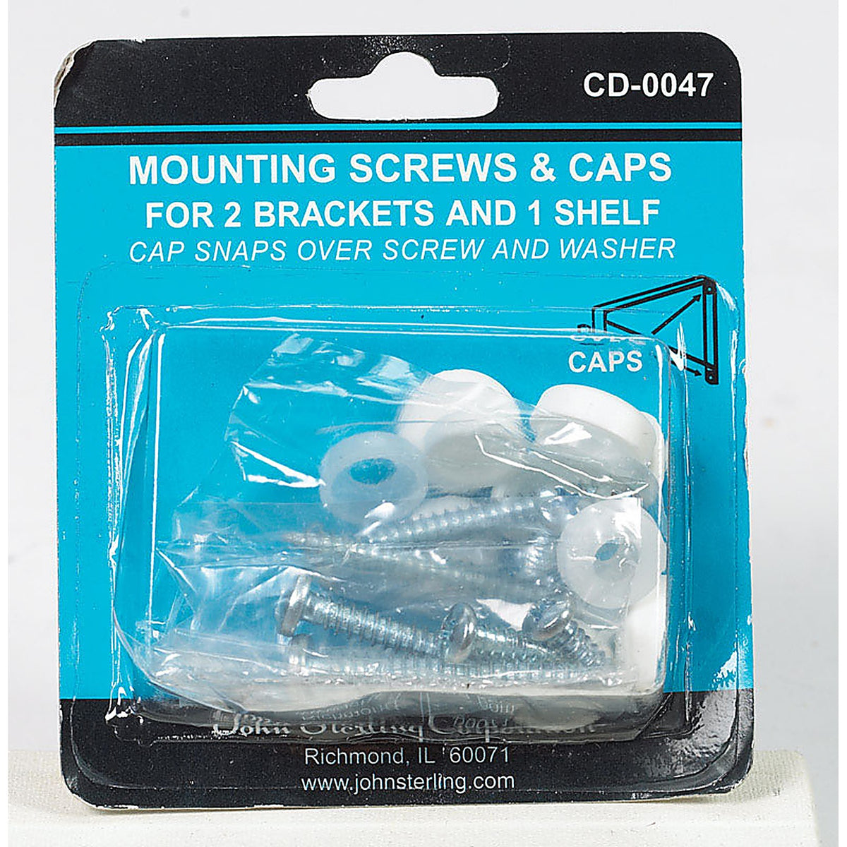 John Sterling CD-0047 Pro HD 1-1/4 in. L White Steel Closet Hardware