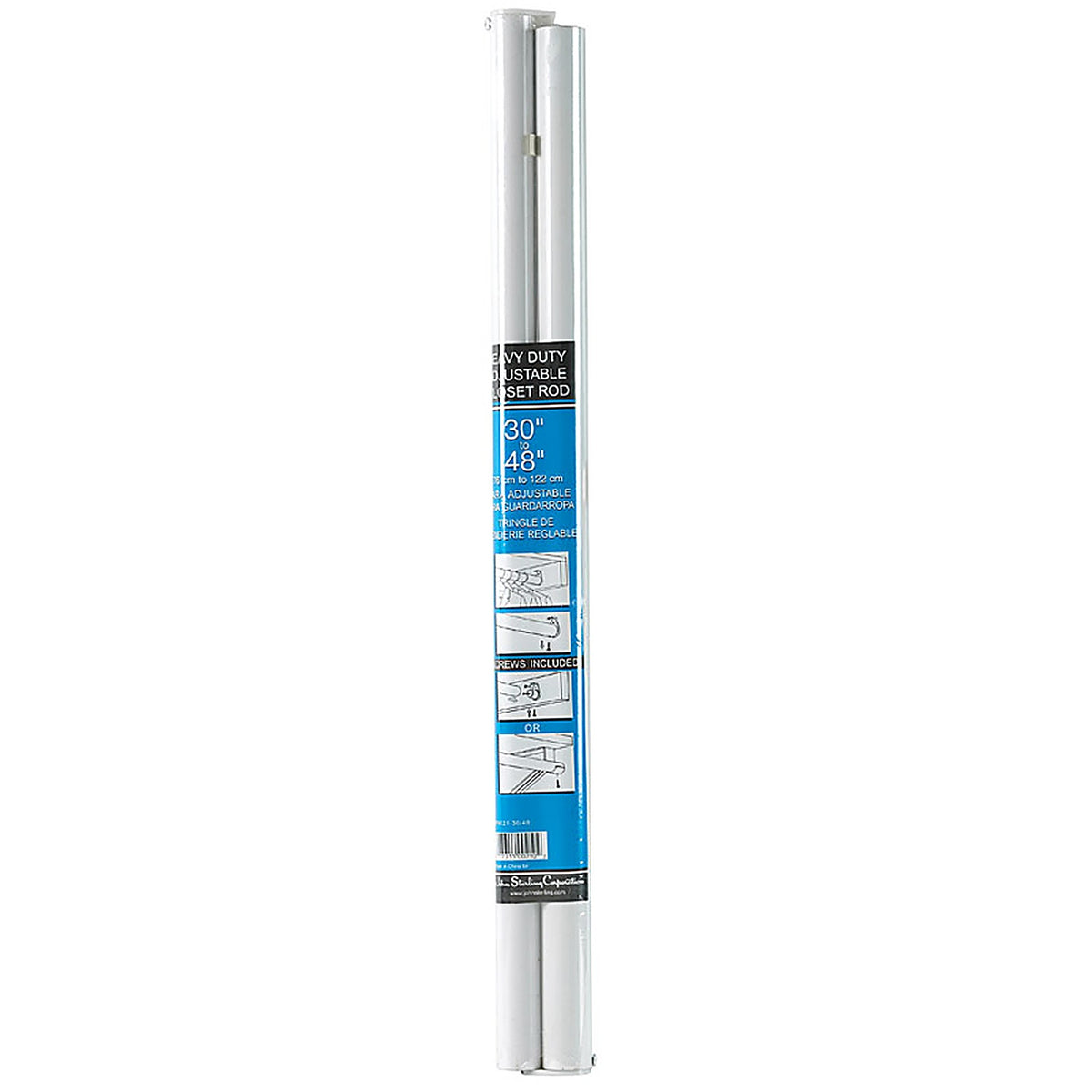 John Sterling RP0021-30/48 Pro 48 in. L x 1-1/4 in. Dia. Adjustable White Steel Closet Rod