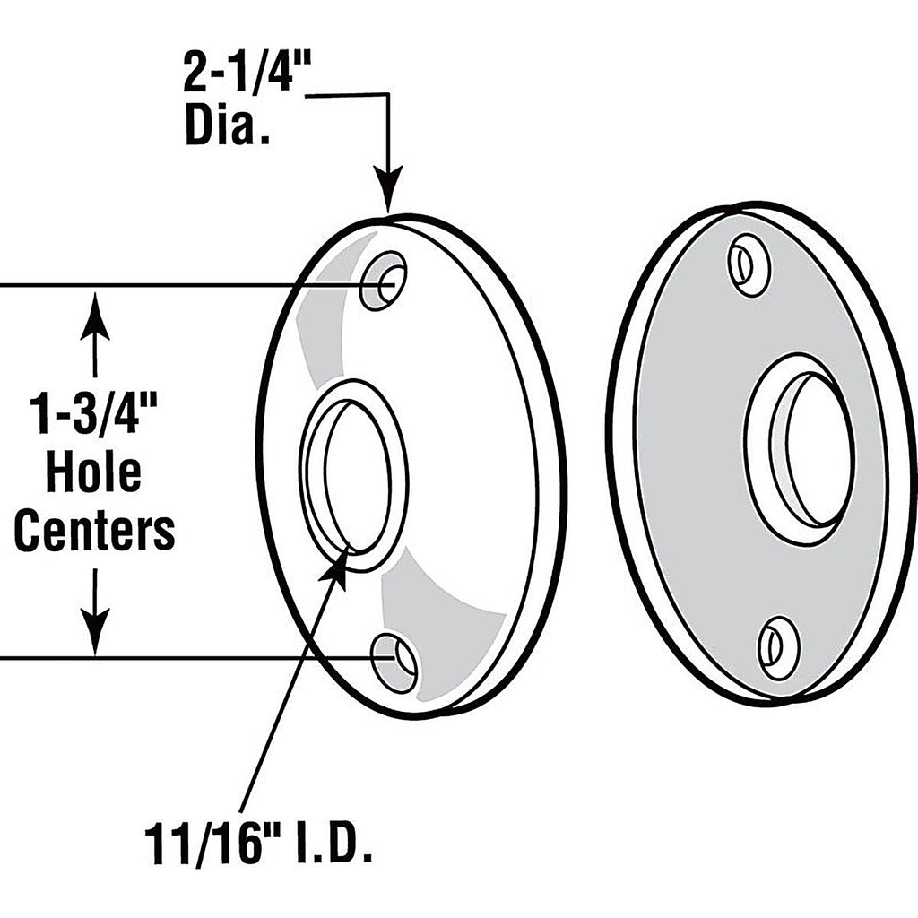 Prime-Line E 2439 Chrome Silver Steel Door Knob Rosettes 2/Pack