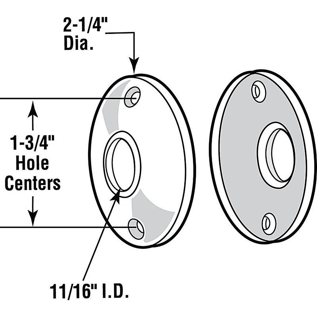 Prime-Line E 2439 Chrome Silver Steel Door Knob Rosettes 2/Pack