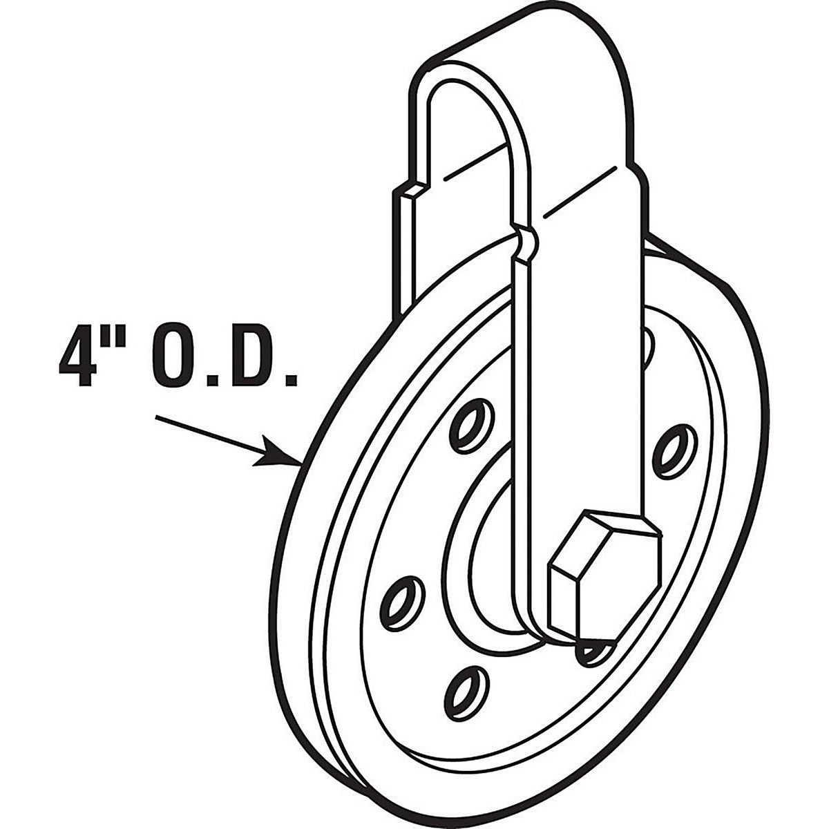 Prime-Line GD52108 6 in. W x 12.13 in. L x 4 in. Dia. Steel Pulley