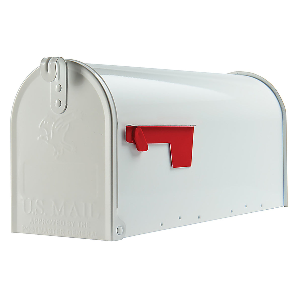 Gibraltar E1100W00 Elite Classic Galvanized Steel Post Mount White Mailbox