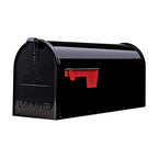 Gibraltar E1100B00 Elite Classic Galvanized Steel Post Mount Black Mailbox