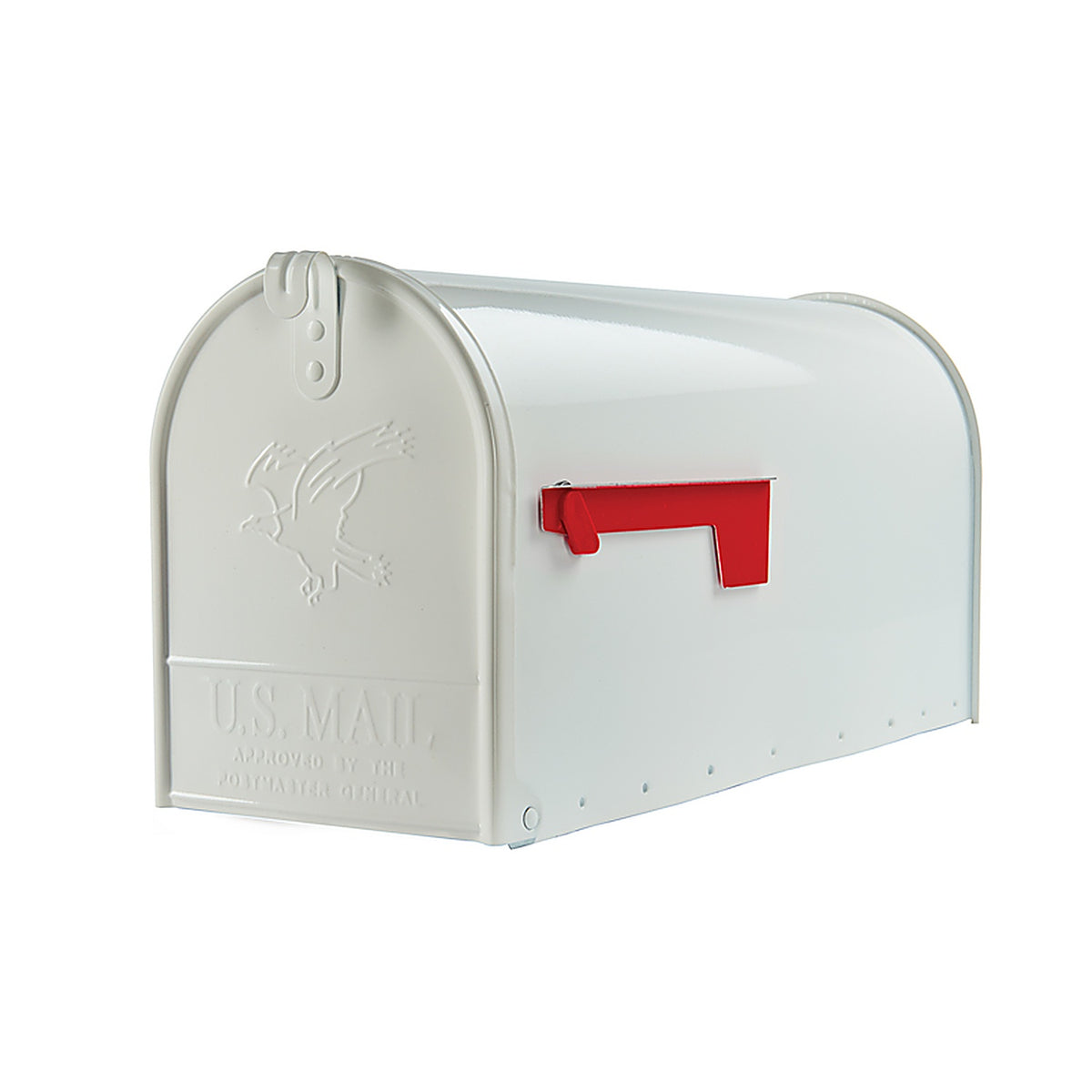Gibraltar E1600W00 Elite Classic Galvanized Steel Post Mount White Mailbox