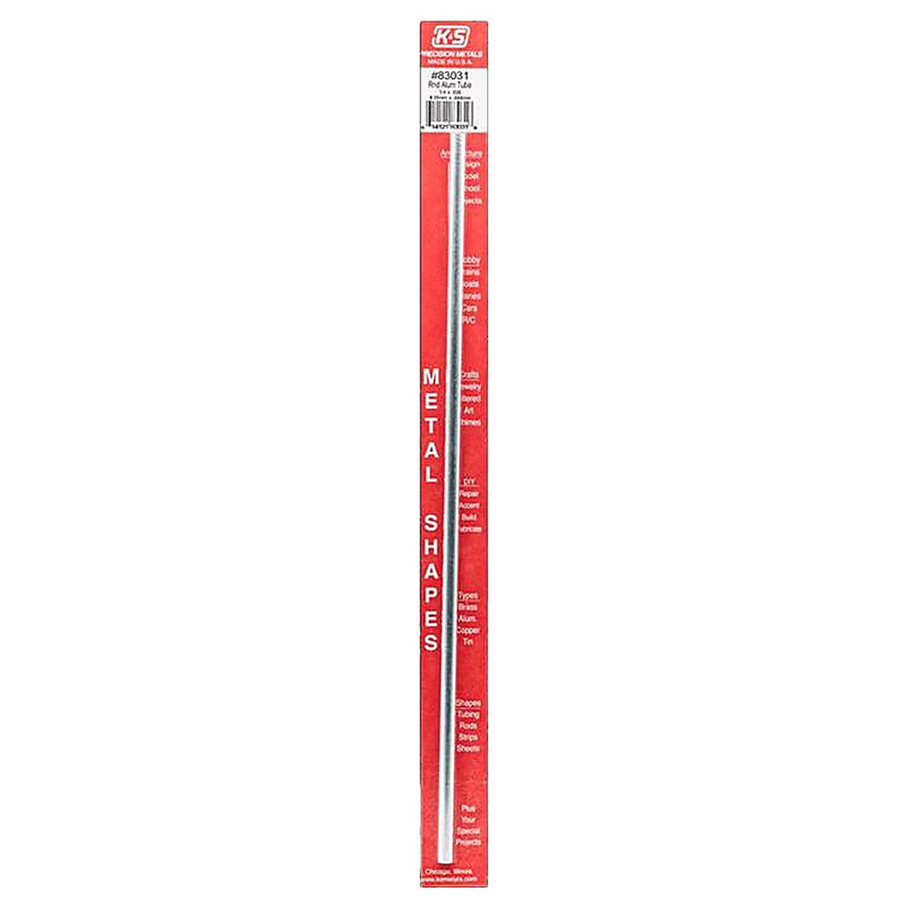 K&S 83031 1/4 in. Dia. x 1 ft. L Round Aluminum Tube