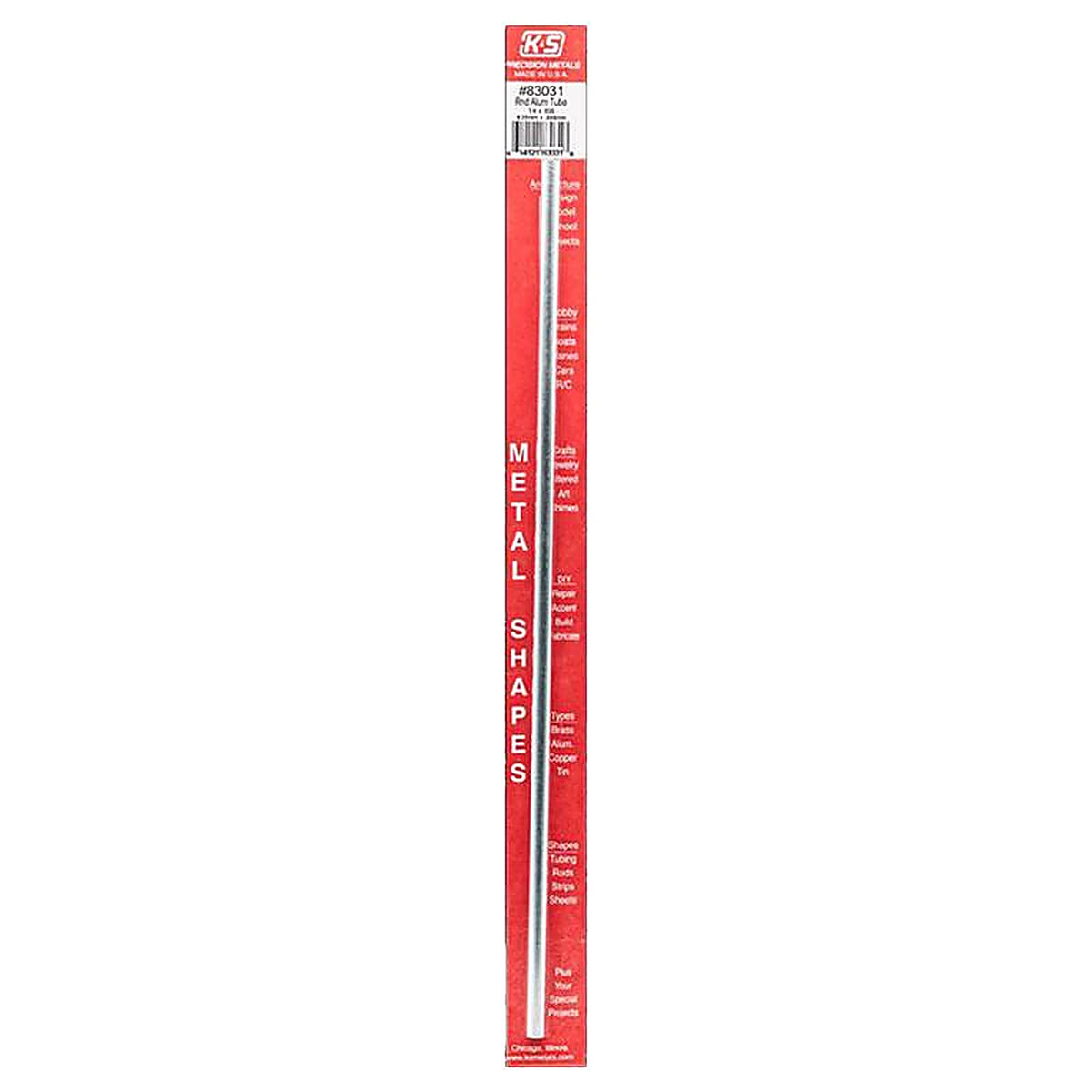 K&S 83031 1/4 in. Dia. x 1 ft. L Round Aluminum Tube
